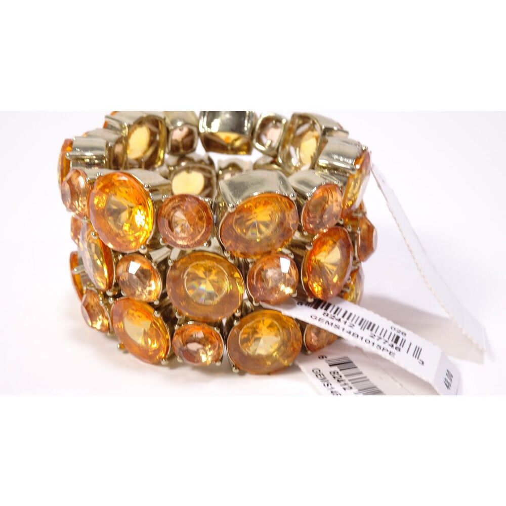 Nordstrom Lee Angel by The Sea Crystal Stretch Bracelet Set of 3 NWT 148 Orange